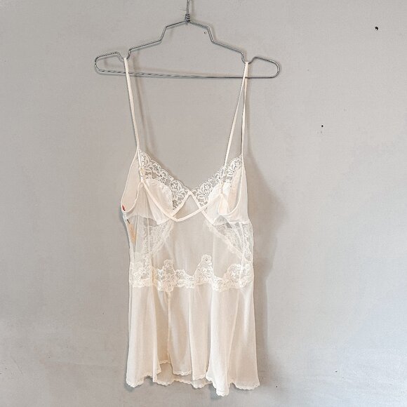 Vintage Victoria's Secret Ivory/White Sheer Silk Lingerie Slip Dress NEW NWT - Picture 2 of 7